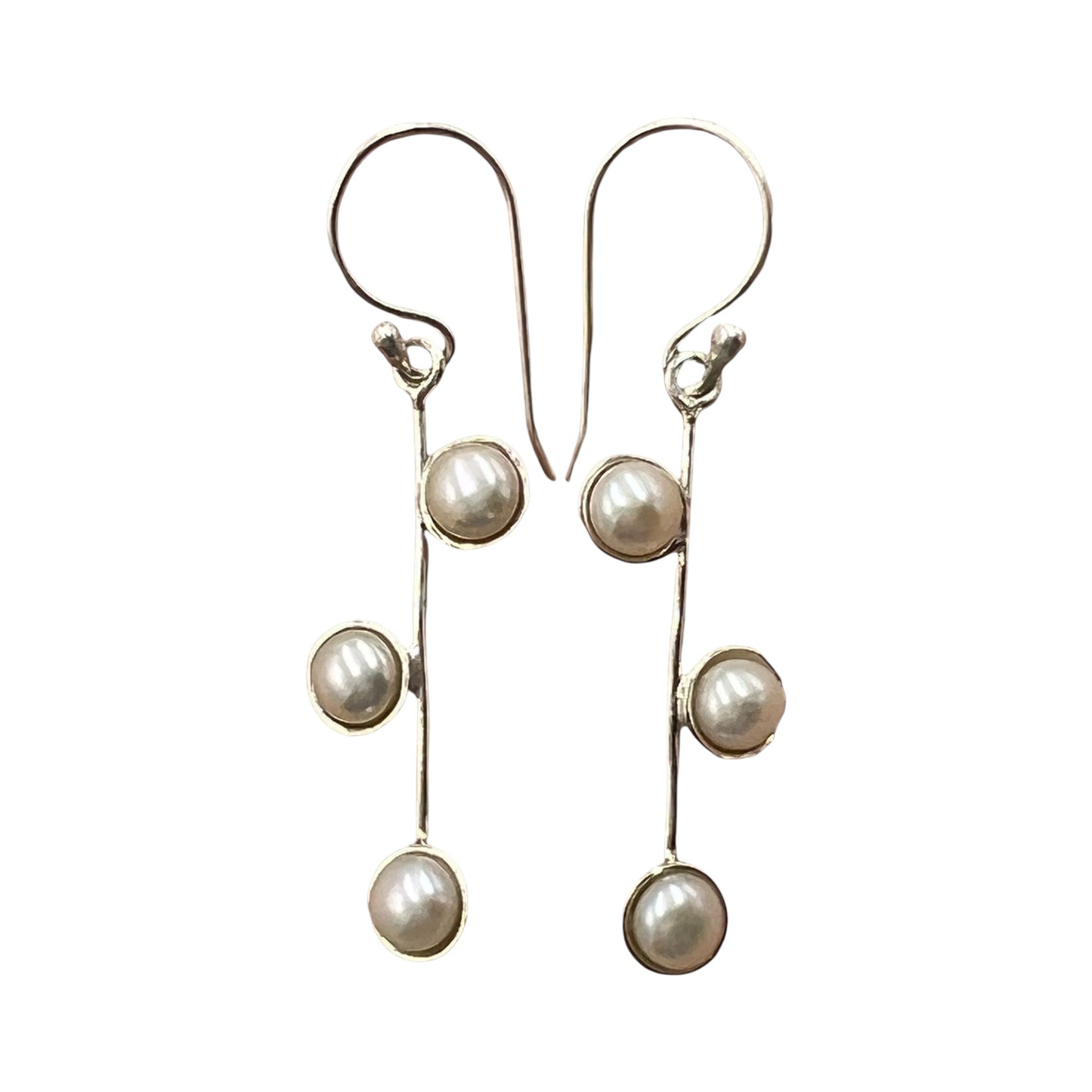 Pearl Earrings on Silver Wire