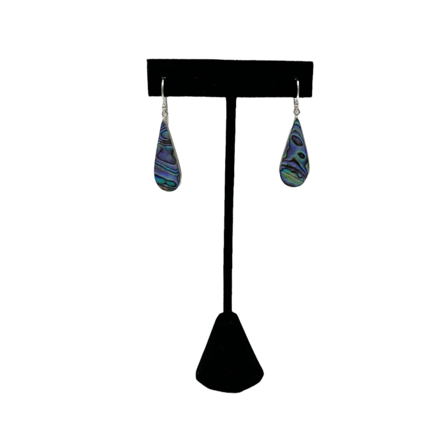Mother of Pearl Short Teardrop Earrings (Green/Blue)