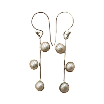 Pearl Earrings on Silver Wire