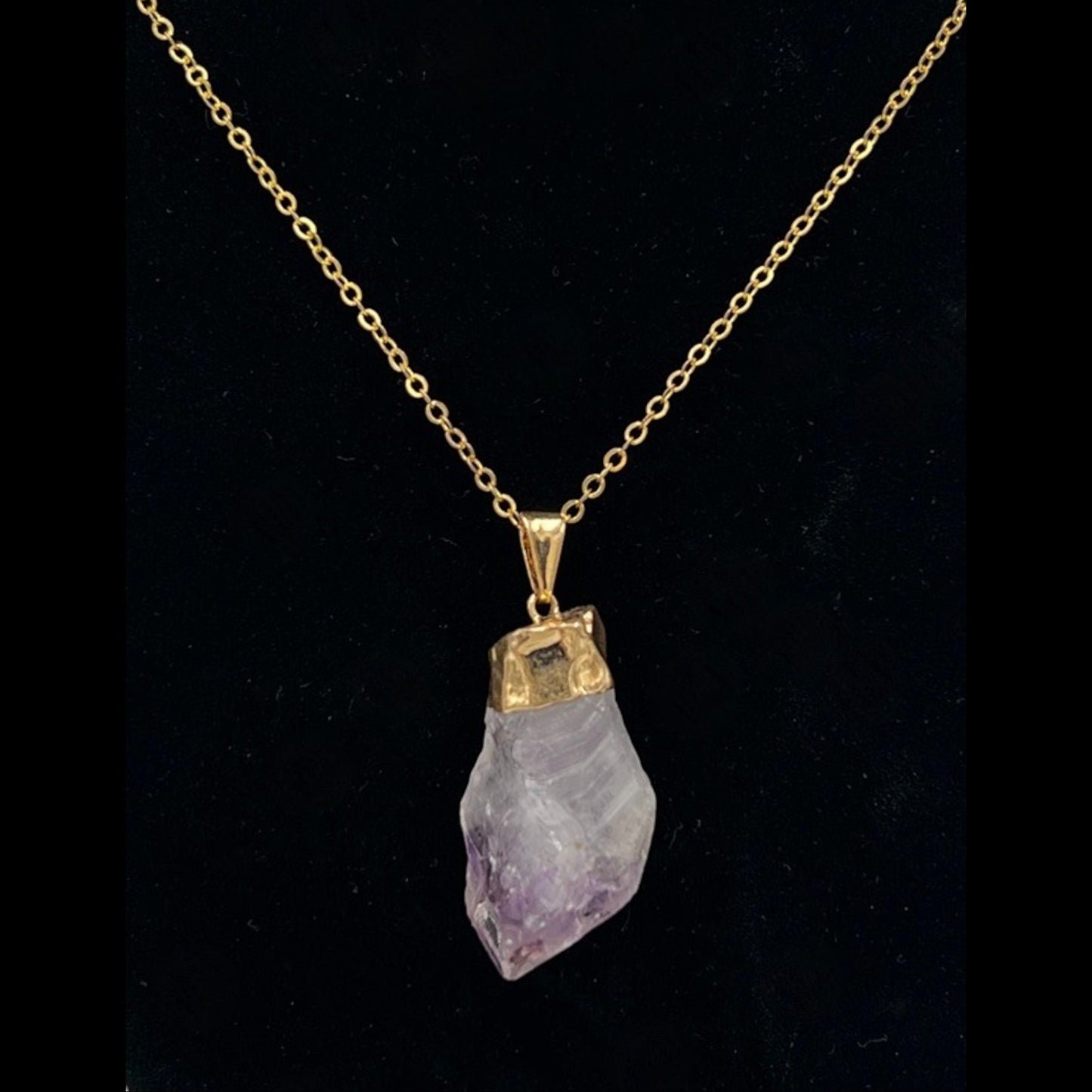 Amethyst Necklace (Golden Chain)