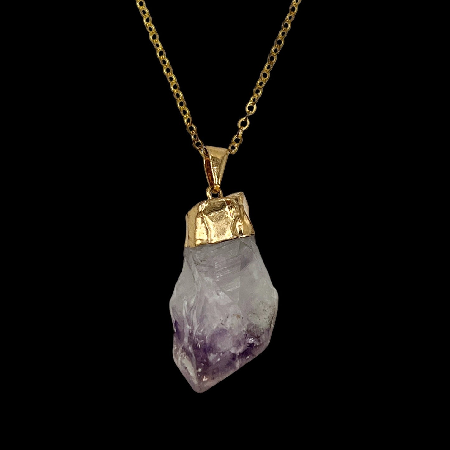 Amethyst Necklace (Golden Chain)