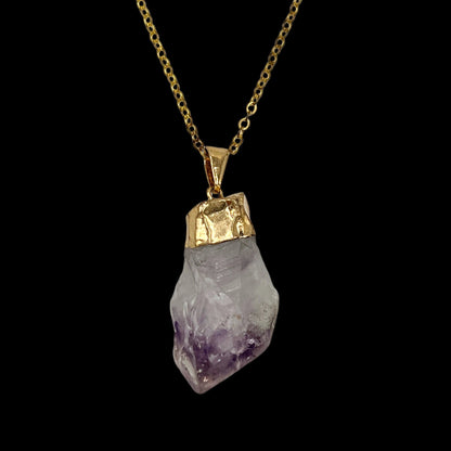 Amethyst Necklace (Golden Chain)