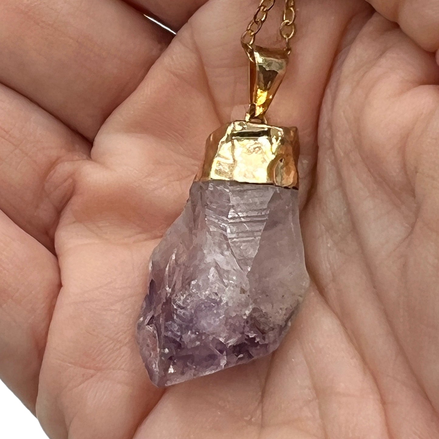 Amethyst Necklace (Golden Chain)