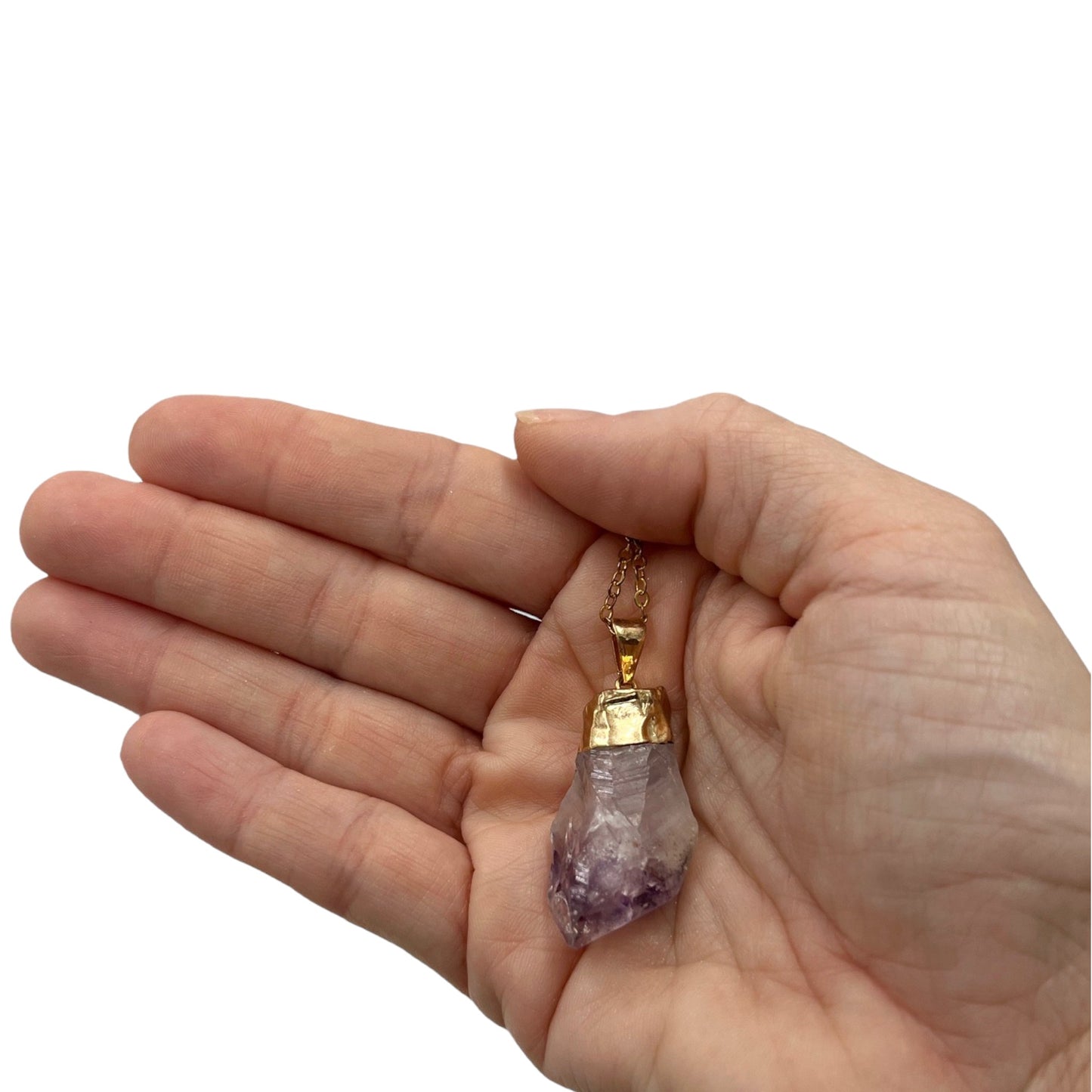 Amethyst Necklace (Golden Chain)