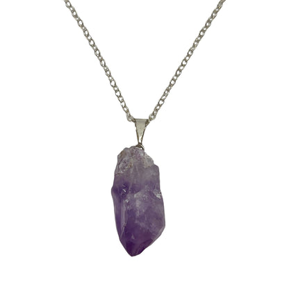 Amethyst Point Necklace (Silver Chain)