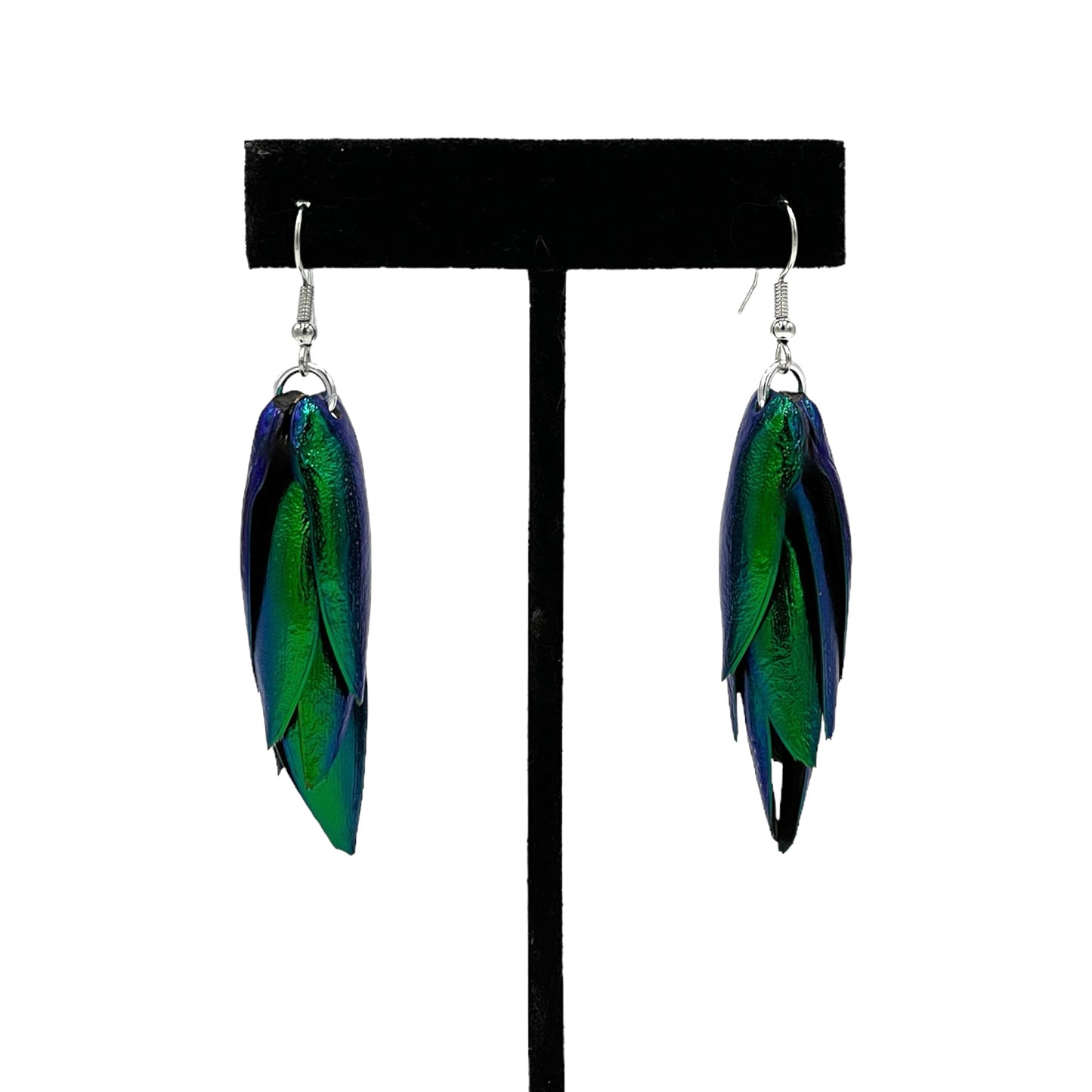 Beetle Wing Cluster Earrings