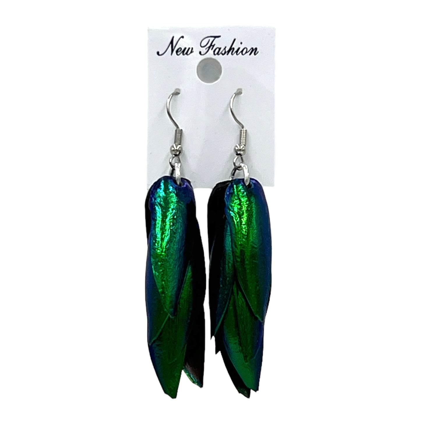 Beetle Wing Cluster Earrings