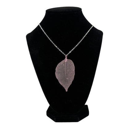 Leaf Necklace (Silver Chain)