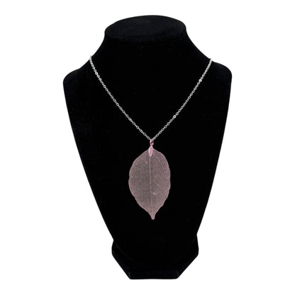 Leaf Necklace (Silver Chain)