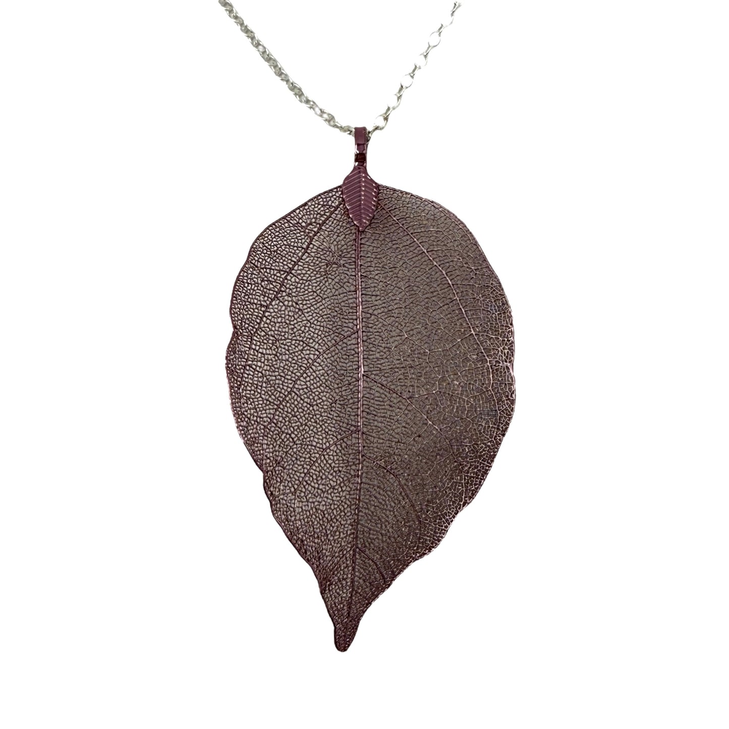 Leaf Necklace (Silver Chain)