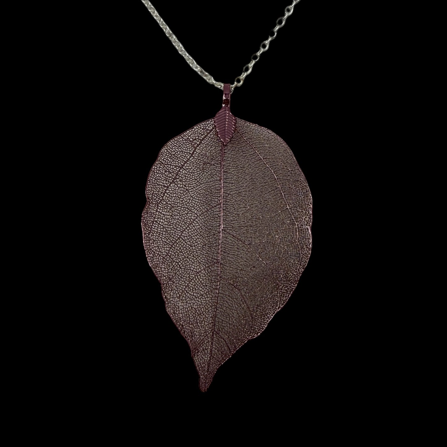 Leaf Necklace (Silver Chain)