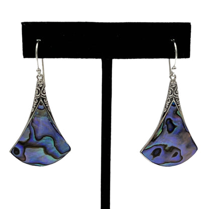 Mother of Pearl Bell Earrings (Blue)