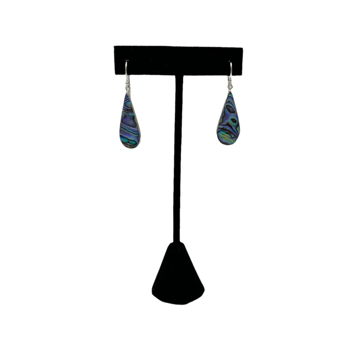 Mother of Pearl Short Teardrop Earrings (Green/Blue)