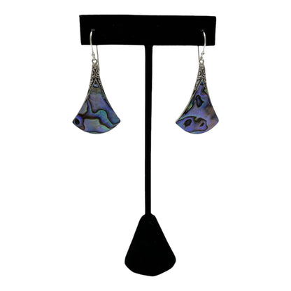 Mother of Pearl Bell Earrings (Blue)