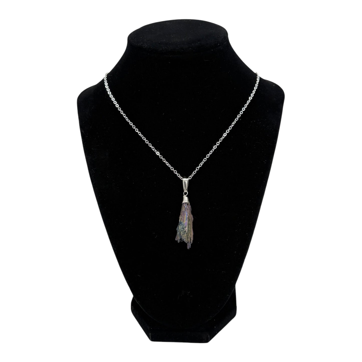 Rainbow Aura Kyanite Necklace