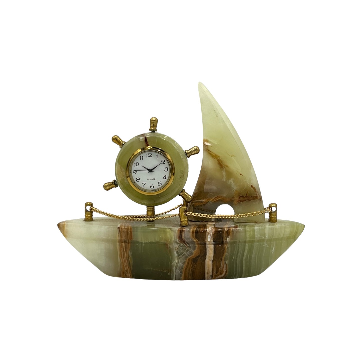 Green Onyx Ship Clock