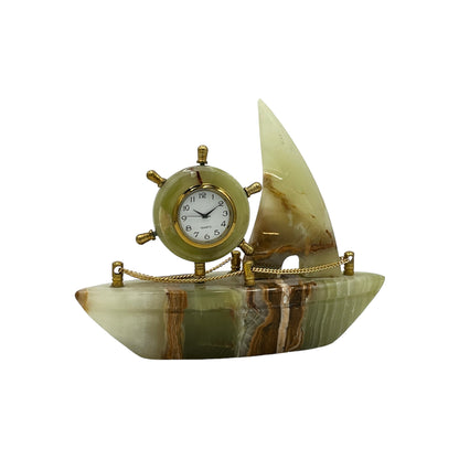 Green Onyx Ship Clock