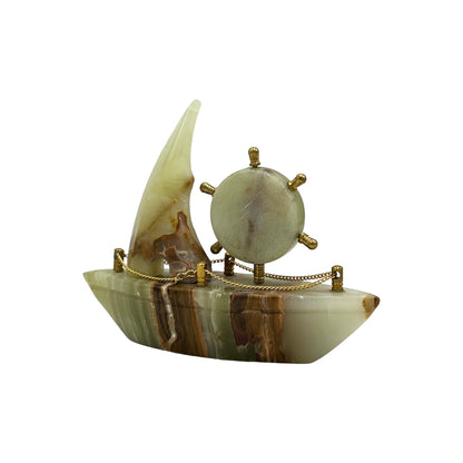 Green Onyx Ship Clock