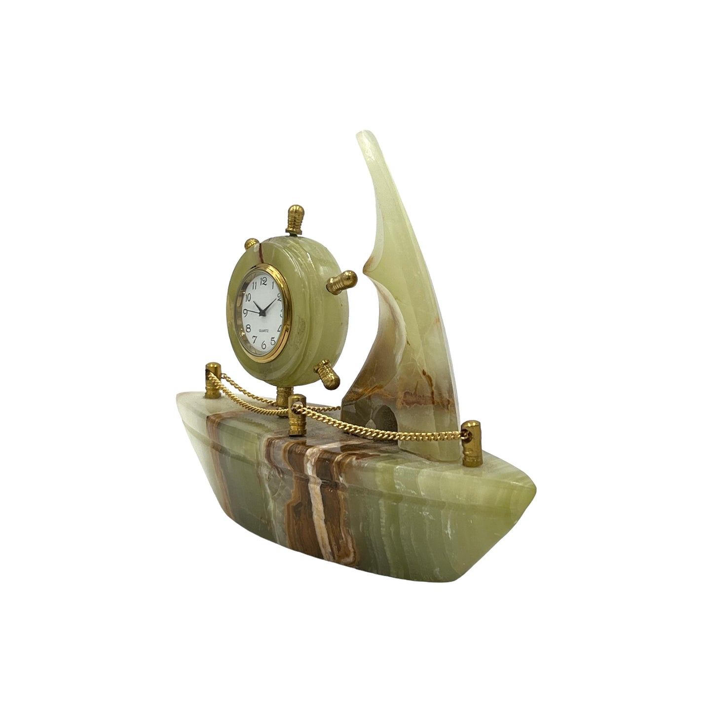 Green Onyx Ship Clock