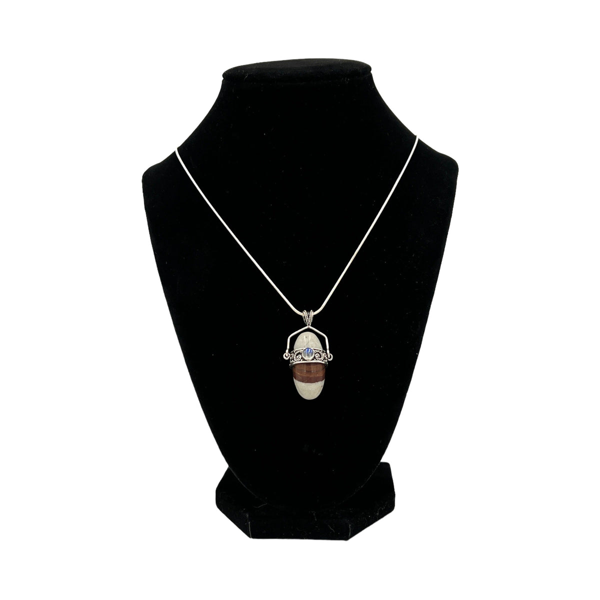 Shiva Lingam Necklace with Labradorite