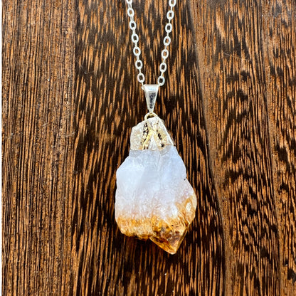 Citrine Necklace (Silver Chain)