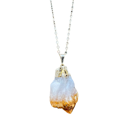 Citrine Necklace (Silver Chain)