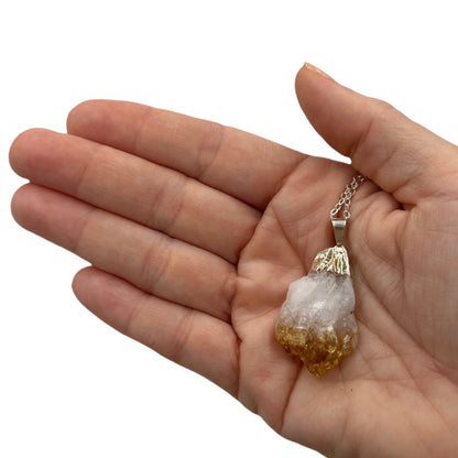 Citrine Necklace (Silver Chain)