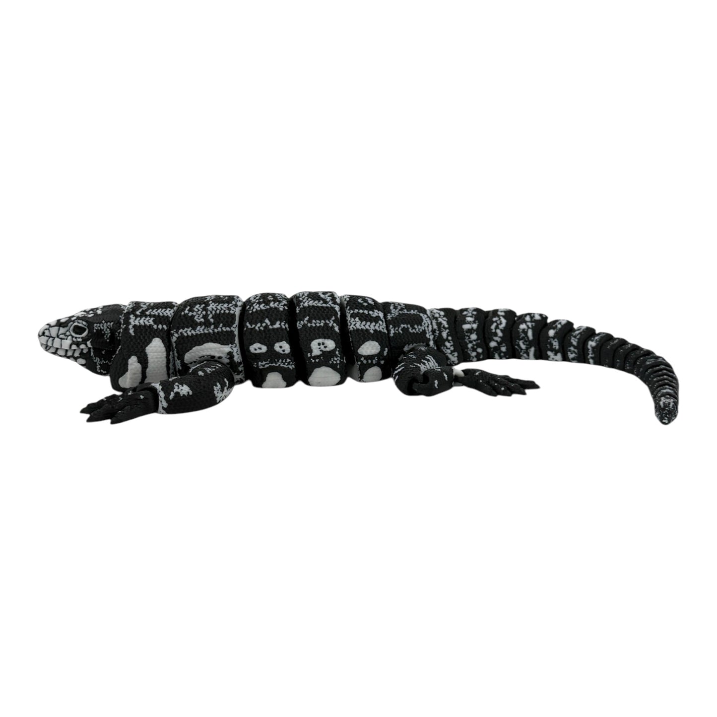 3D Printed Black and White Tegu