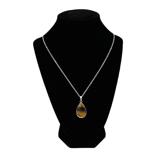 Tiger's Eye Teardrop Necklace