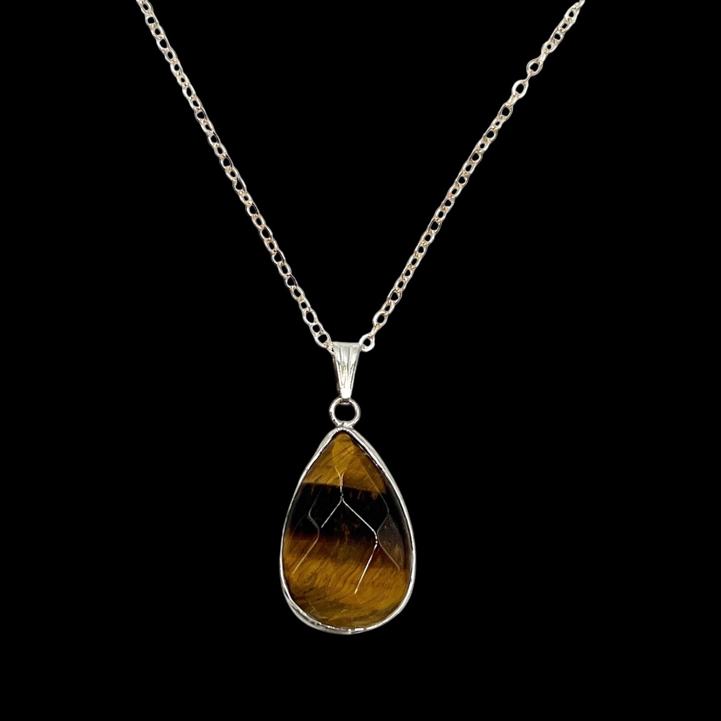 Tiger's Eye Teardrop Necklace