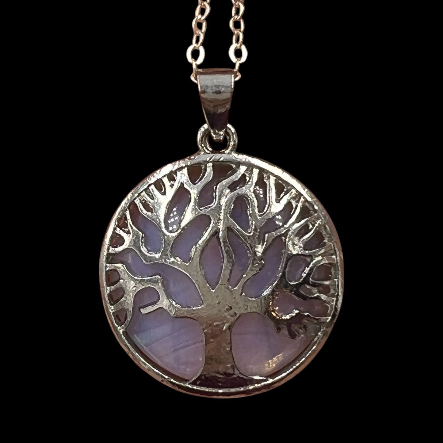 Gemstone Disk Tree Necklace